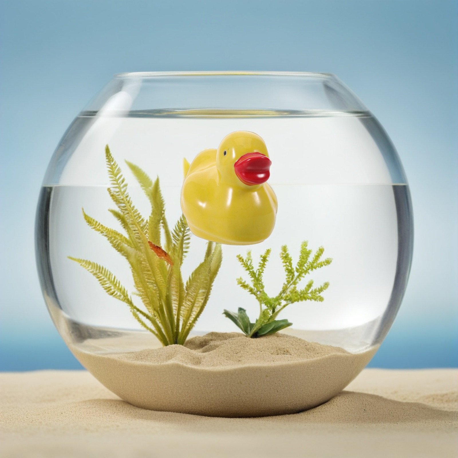 Aquarium Fish Unique - Mini Estátua de Pato Flutuante de