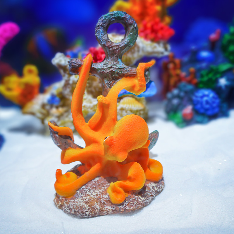 Aquarium Fish Monster - Ornamento de Resina Retrô para Paisagismo,