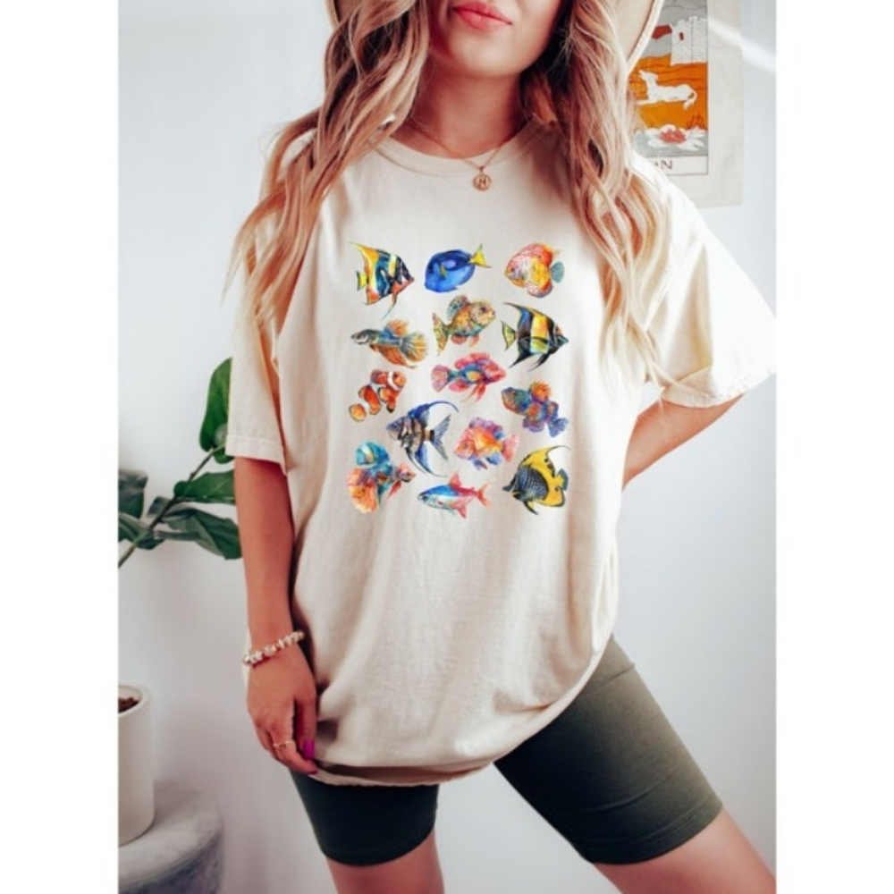 Aquarium Fish Exotic - Camisa de peixes tropicais camisa de