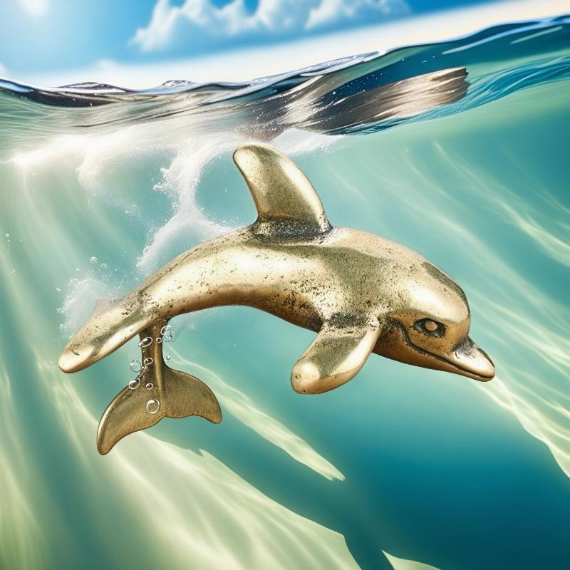 Figurinha de Golfinho em Latão - Aquarium Fish Dolphin avaliação e preço