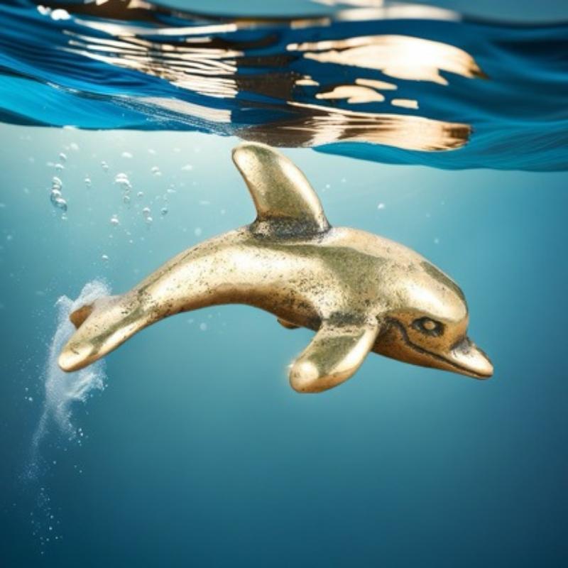 Figurinha de Golfinho em Latão - Aquarium Fish Dolphin avaliação e preço