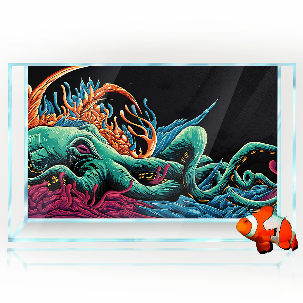 Adesivo de fundo de aquário-po - Aquarium Fish Monster avaliação e preço