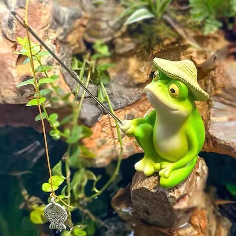 Estátua de Sapo em Resina Cria - Aquarium Fish Gallery avaliação e preço